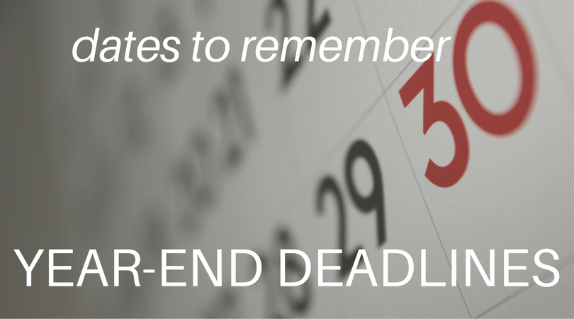 Dates to Remember: Year-End Deadlines - Sound Stewardship