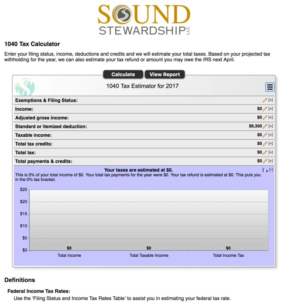 sound stewardship tax calculator sound stewardship